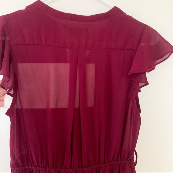 Boho Maroon Fit & Flare Dress - Picture 2 of 2